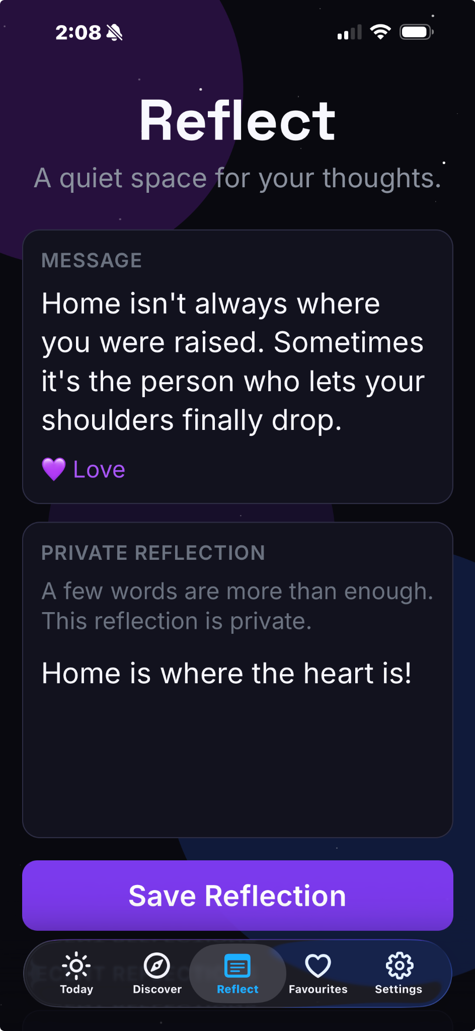 Cosmic Kickstart Reflect tab